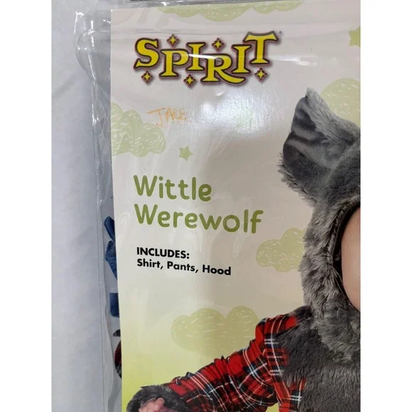 Spirit Halloween Wittle Werewolf Costume Infant 18-24 Months Red 3pc Set NEW - Picture 3 of 4